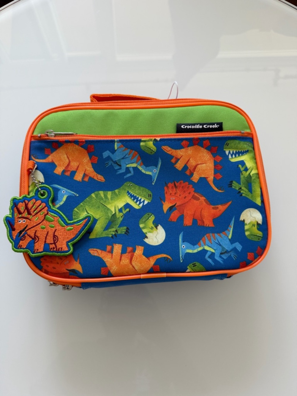 New Crocodile Creek Kids Dinosaur Lunch Box - Blue & Orange